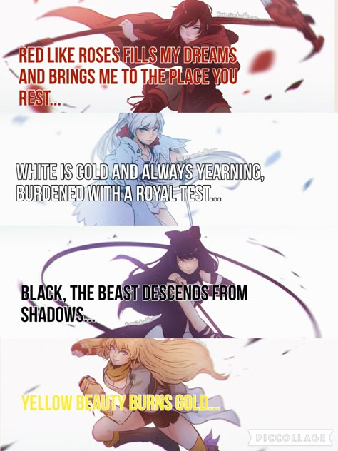 My friend made me make a RWBY quote  I haven't even seen it Rwby Edit, Rwby Quotes, Rwby Team, Rwby Wallpaper, Rwby Funny, Rwby Memes, Red Like Roses, Rwby Ships, Rwby Characters