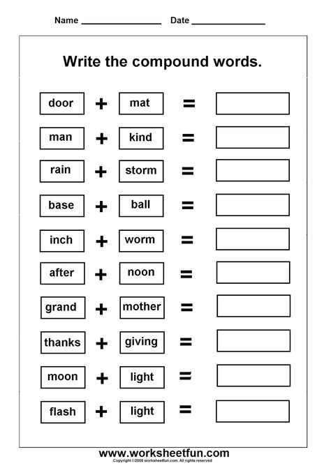 Compound Words Worksheets Kindergarten, Compound Words Worksheets Grade 1, Compound Words With Pictures, Collective And Compound Nouns Worksheet, What Is A Compound Word, Spelling Word Activities, Compound Words Worksheets, Compound Words Activities, Creative Writing Worksheets