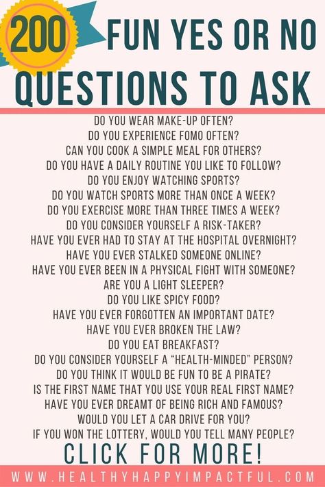 examples of questions Yes Or No Questions To Ask, About Me Questions For Adults, Yes Or No Questions To Ask Friends, Have You Ever Questions For Adults, Yes Or No Questions For Kids, Yes Or No Questions For Couples, Rapid Fire Questions List, What To Talk About With Friends, Funny Yes Or No Questions