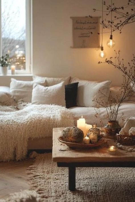 "Elevate your living space with the serene beauty of a Cozy Hygge Living Room! 🛋️🌿 Perfect for creating a relaxing and welcoming environment. 🌟✨ #HyggeStyle #CozyDecor #LivingRoomDesign" Hygge Studio Apartment, Minimalist Hygge Living Room, Scandinavian Hygge Living Room, Hygge Dining Room, Cozy Hygge Living Room, Hygge Decor Living Rooms, Hygge Aesthetic Home, Hygge Apartment, Hygge Room