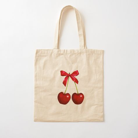 Get my art printed on awesome products. Support me at Redbubble #RBandME: https://www.redbubble.com/i/tote-bag/Charming-Cherries-Hand-Drawn-Watercolor-Art-by-ChateauMargot/161737065.P1QBH?asc=u Tote Bag Charms, Decorated Tote Bags, Handpainted Tote, Diy Tote Bag Design, Handpainted Tote Bags, Bag Painting, Art Tote Bag, Diy Tote Bag, Eco Bag