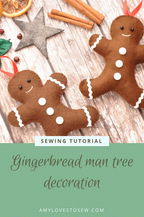 Gingerbread Man Ideas, Felt Gingerbread Man, Iced Gingerbread, Gingerbread Man Decorations, Christmas Decorations Sewing, Posting On Instagram, Felt Gingerbread, Gingerbread Diy, Cute Christmas Decorations