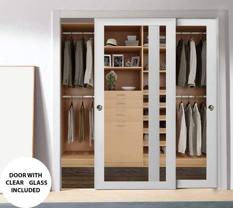 Bedroom Wardrobe Doors, Italy Door, Bypass Doors, European Doors, Soft Opening, Glass Barn Doors, Sliding Closet, White Doors, Bedroom Wardrobe