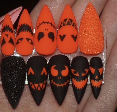 Nail Designs Halloween, Pumpkin Nail Art, Horror Nails, Holloween Nails, Halloween Acrylic, Inspiration Nails, Halloween Acrylic Nails, Cute Halloween Nails, Pumpkin Nails