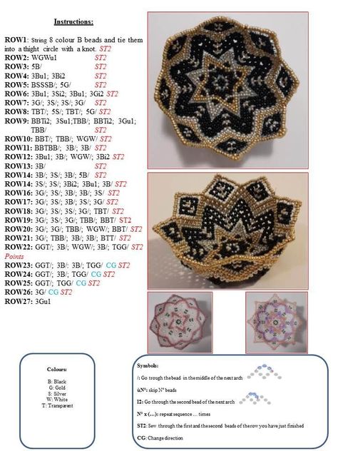 Bead Bowl, Crochet Ornament Patterns, Beadwork Tutorial, Crochet Bedspread Pattern, Seed Bead Pattern, Beading Netting, Beaded Beads, Beading Patterns Free, Beaded Boxes