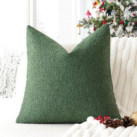 Amazon.com: Foindtower Textured Boucle Throw Pillow Covers Accent Solid Pillow Cases Cozy Soft Decorative Couch Cushion Case for Chair Sofa Bedroom Living Room Home Decor, 18 x 18 Inch,Tobacco : Home & Kitchen Green Pillow Covers Target, Olive Throw Pillows, Deep Green Throw Pillow, Fluffy Green Pillows, Green Throw Pillows Living Room Society6, Bolster Covers, 18x18 Pillow Cover, Couch Pillow Covers, Cozy Pillow