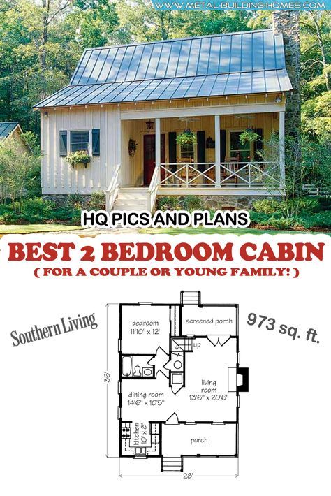 Rustic Small House Ideas, Simple Cottage Floor Plans, Small Family Cabin Floor Plans, Cabin Small House, 2 Bed Cabin Plans, 2 Story Tiny House Plans 2 Bed, 2 Bedroom Loft House Design Floor Plan, Small Home Building Ideas, One Bedroom Cabin With Loft