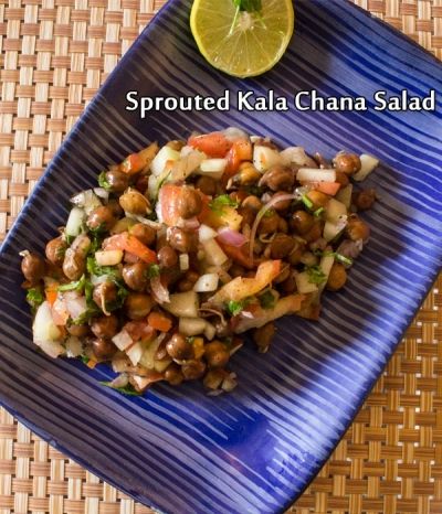 sprouted kala chana salad How To Cook Sprouts, Kala Chana Recipe, Chana Salad, Salad At Home, Chana Recipe, Kabuli Chana, Sprouts Salad, Sprout Recipes, Chaat Masala