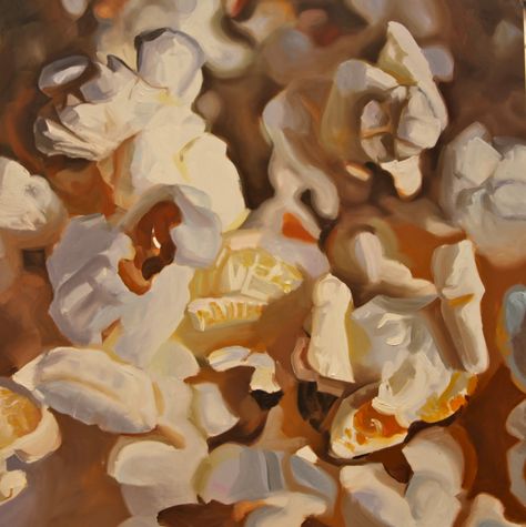 Popcorn! oil on canvas 4ft square Popcorn Painting, Popcorn Paint, Popcorn Oil, Food Painting, Believe In Magic, Painting Gift, Oil Pastel, Art Lessons, Popcorn