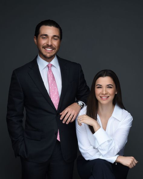 Profesional Couple Photoshoot, Team Professional Photoshoot, Professional Business Couple Photoshoot, Couple Professional Photoshoot, Couples Business Photoshoot, Business Partner Photoshoot Man And Woman, Realtor Couple Headshots, Business Couple Aesthetic, Business Partner Photoshoot Posing Ideas