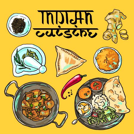 Download Hand drawn Indian food elements vector 01 in EPS format. food,Hand drawn,Indian Vector Food and more resources at freedesignfile.com Food Elements, Food Doodles, Indian Illustration, Food Sketch, Food Illustration Art, Vector Food, Food Graphic Design, India Food, Logo Food