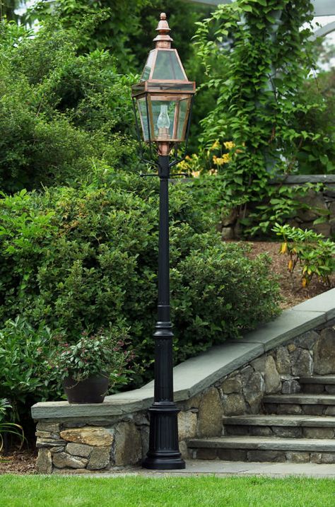 Create a lasting impression! Lighting By Hammerworks Colonial Style Aluminum Light Post The Ipswich. Pair it with the classic reproduction Boston Post Lantern for a commanding appearance. Click here to browse more options. Tall Lanterns, Garden Lamp Post, Driveway Lighting, Outdoor Lamp Posts, Light Post, Post Lanterns, Gas Lamp, Wood Lantern, Garden Lanterns