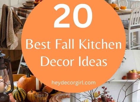 20 Best Fall Kitchen Decor Ideas - Hey Decor Girl [Latest Trending Decor Design Ideas] Fall Kitchen Decor Ideas, Fall Kitchen Decor, Faux Leaf, Kitchen Decor Ideas, Decor 2024, Warm Colour Palette, Fall Kitchen, Small Pumpkins, Wreaths And Garlands