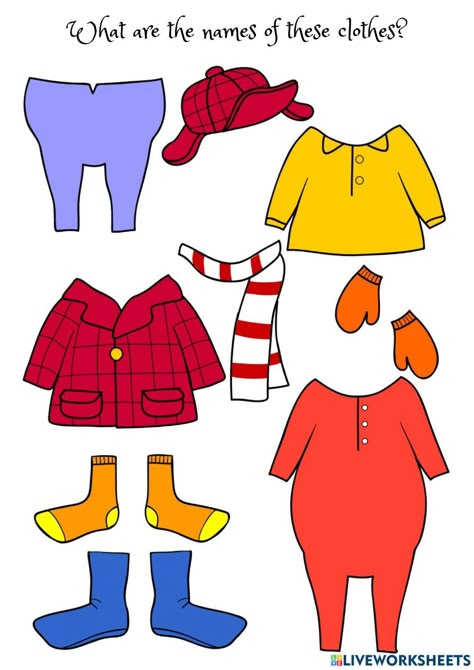 Froggy Gets Dressed, Clothes Worksheet, Flannel Stories, Spanish Preschool, Clothes Study, Clothing Study, Spanish Outfits, Preschool Spanish, Spanish Clothing