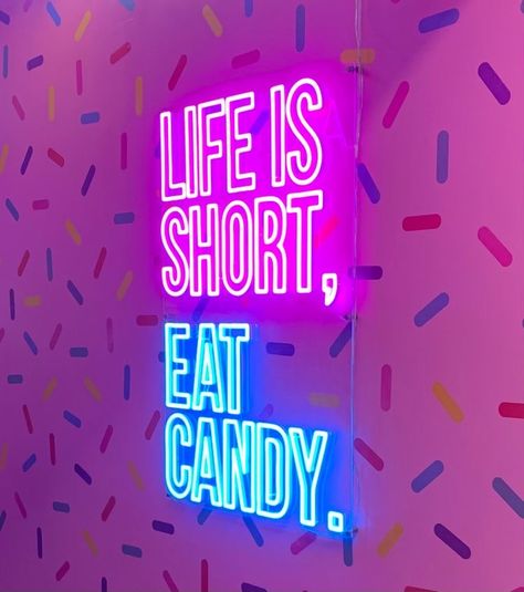 Nerds Candy Aesthetic, Neon Candy Bar, Candy Store Aesthetic, Candy Shop Aesthetic, Chocolate Store Design, Candy Store Design, Anime Notebook, Neon Candy, Candy Room