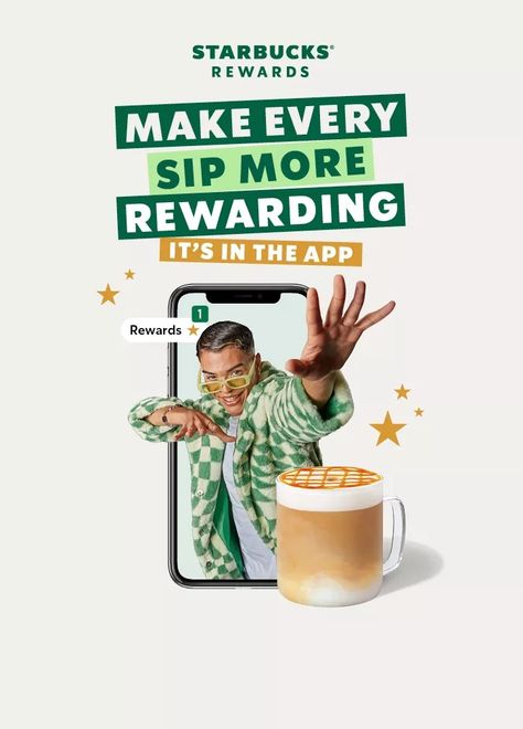 Rewards | Starbucks Starbucks Promotion Design, Post Purchase Email Examples, Rewards Creative Ads, Starbucks Moodboard, Coffee Campaign, Starbucks Promotion, Starbucks Poster, Starbucks Uk, Coffee Ads