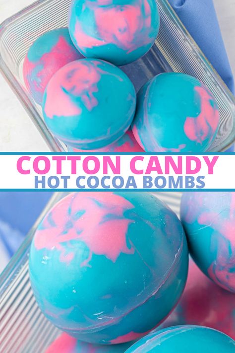 Cotton Candy Hot Chocolate, Cotton Candy Chocolate, Christmas Cotton Candy, Cotton Candy Ideas, Pink And Blue Cotton Candy, Cotton Candy Recipe, Cotton Candy Drinks, Diy Hot Chocolate, Hot Chocolate Cocoa