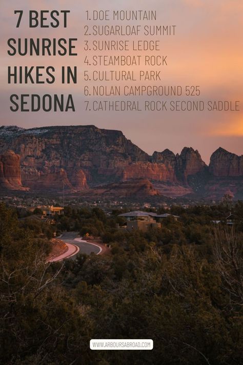 7 BEST Sunrise Hikes In Sedona | Sunrise Sedona, AZ Sedona Hikes, Sedona Travel, Arizona Trip, Visit Sedona, Arizona Adventure, Hiking Trips, Best Campgrounds, Honeymoon Ideas, Bear Mountain