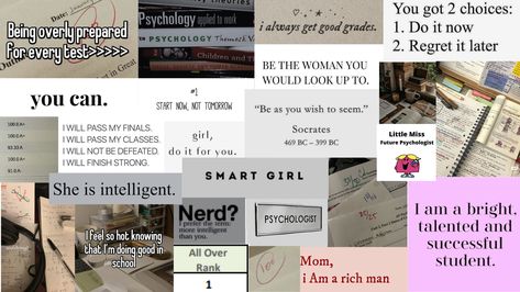 Study Notion Header, Academic Validation Wallpaper, Vision Board Academic, Academic Inspiration, 2024 Manifestations, Psych Major, Study Girl, Study Buddy, Finish Strong