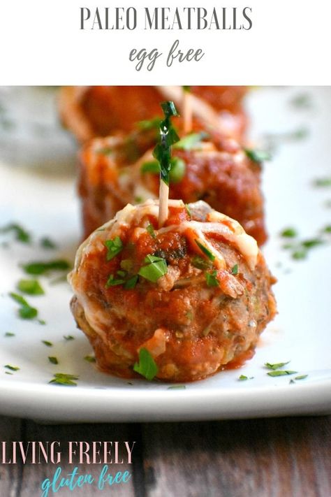 Dairy Free Meatballs, Egg Free Meatballs, Gluten Free Meatballs Recipe, Paleo Appetizer, Paleo Meatballs, Meatballs Paleo, Gluten Free Recipes Appetizers, Gluten Free Meatballs, Paleo Appetizers