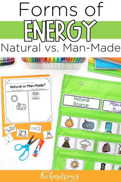 Get your young scientists excited about learning with our Forms of Energy Science Unit! This unit is perfect for 1st and 2nd-grade students and includes engaging forms of energy activities, easy-to-follow science experiments, and forms of energy anchor charts. With this unit, your students will explore different forms of energy, including light, heat, sound, and more. Make science come alive in your classroom today and download our Forms of Energy Science Unit! Kindergarten Energy Activities, Forms Of Energy Project, Forms Of Energy, Energy Anchor Chart First Grade, Energy Science Activities, Light Energy Activities 1st Grade, Sound Energy Anchor Chart, Forms Of Energy Anchor Chart 2nd Grade, Forms Of Energy Activities 1st Grade