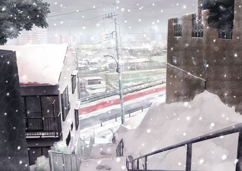 #city, #cityscape, #stairs, #winter, #anime, #snow, wallpaper January Typography, Bathroom Kindergarten, Watershed Outfits, Husker Outfit, Fall Quilling, Anime Window, Cartoon Texture, Anime Snow, Men Fashion Summer