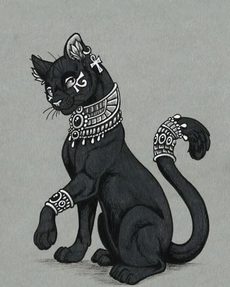 Egyptian Cat Tattoos, Egyptian Cat Goddess, Starověký Egypt, Story Pics, Anime Egyptian, Egyptian Cats, Arte Doodle, Egypt Tattoo, Egyptian Cat