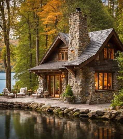 Whether nestled in a secluded forest, perched on a mountainside, or overlooking a serene lake, stone cabins and cottages offer a peaceful escape where time seems to stand still, and the beauty of the natural world takes center stage.

#StoneCabins #RusticRetreats #CottageLife #NatureGetaway #CozyLiving #CabinLife #TranquilEscapes #SereneSpaces #MountainLiving #LakesideLiving Small Mountain Homes, Honeymoon Cottage, Cabin Home Decor, Stone Cabin, Cabin Aesthetic, Forest Cottage, Cabin Home, Secluded Cabin, Backyard House