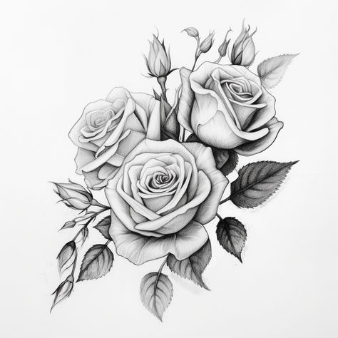 Double Rose Tattoo Design, Unique Rose Tattoo, Tattoos Floral, Rose Tattoo Stencil, Realistic Rose Tattoo, Skull Rose Tattoos, Lace Tattoo Design, Rose Flower Tattoos, Rose Drawing Tattoo