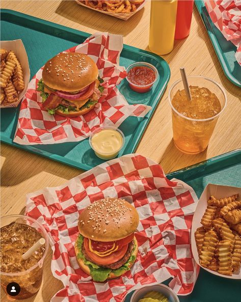 Colorful Food Photography, Lifestyle Photography Food, Drink Video, Food Commercial, Crispy Chicken Burgers, Food Flatlay, Dave Miller, Colorful Food, Burger Places