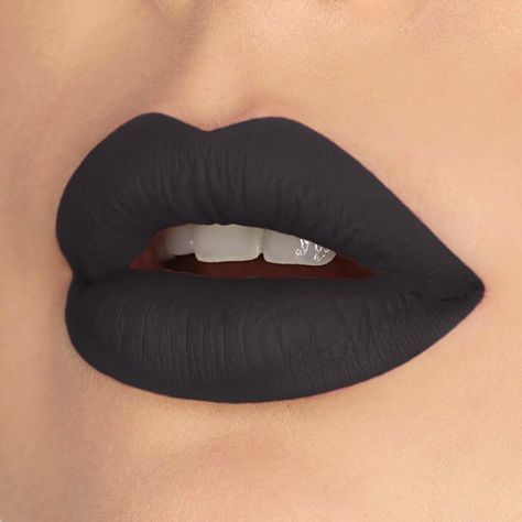 * MEDUSA * WHIPPED MATTE LIQUID LIPSTICK Our whipped matte liquid lipsticks are a comfort matte formula that dries down entirely matte, but still has a diffused soft touch. This formula prioritizes minimizing transfer, crumbling, and smudging. This liquid lipstick will also remain vibrant and smudge-resistant when exposed to water. To top it off, it has a subtle, sweet butterscotch scent! COLOR Medusa is true gray with a slight cool undertone. Depth of color will range depending on skin tone. Pl Grey Lipstick, Dark Red Lips, Beautiful Lipstick, Hydrating Lip Gloss, Black Lipstick, Natural Lipstick, Beauty Make-up, Beautiful Eye Makeup, Basic Makeup