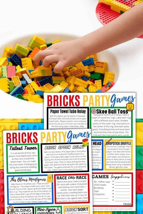 Enjoy 12 awesome LEGO party games to play at your LEGO themed birthday party that are sure to make it a hit. Guaranteed! #FrugalCouponLiving #LEGO Lego Themed Birthday Party, Party Games To Play, Lego Party Games, School Party Games, One Minute Games, Debbie Snacks, Lego Themed Party, Paper Towel Tubes, Minute To Win