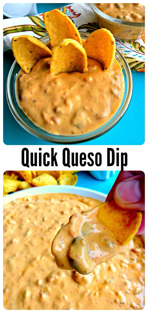 Salsa Queso Dip, Quick Queso Dip, Quick Queso, Queso Recipes, Dip Dip, Easy Appetizers, Queso Dip, Football Food, Yummy Dips