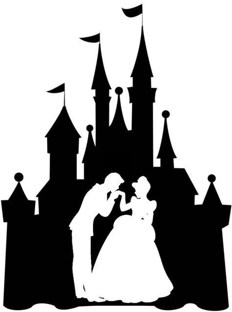 Disney Castle Silhouette, Cinderella Prince Charming, Cinderella And Prince, Disney Font Free, Kiss Sticker, Castle Silhouette, Cinderella Prince, Cinderella And Prince Charming, Disney Silhouette