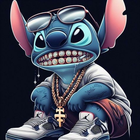 Grillz Wallpaper, Wallpaper Air, Disney Stitch Tattoo, Cartoon Rappers, Phone Wallpapers Vintage, Trippy Cartoon, Lilo And Stitch Quotes, Hip Hop Artwork, Rapper Style