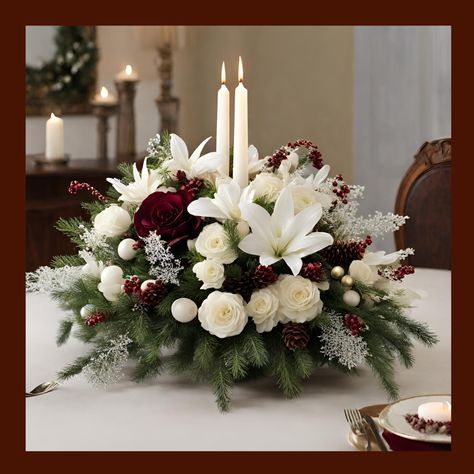 Willimantic Christmas Floral Arrangement Flower-Delivery-near-me – Found Florist Farm, LLC Large Christmas Flower Arrangements, Large Christmas Floral Arrangements, Elegant Christmas Centerpieces For Table, Winter Flower Arrangements Centerpieces, White Christmas Floral Arrangements, Winter Wedding Centerpieces Elegant, Christmas Wedding Decorations Receptions, Christmas Flower Centerpieces, Christmas Floral Centerpieces