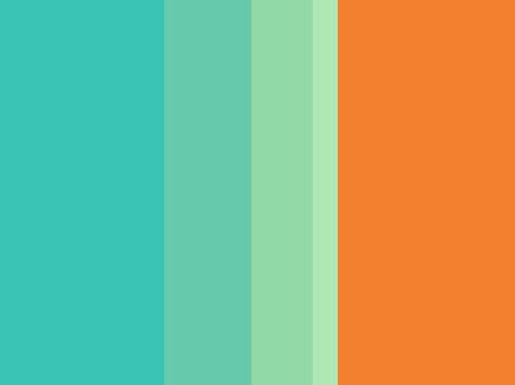 aqua, greens, and orange Green Orange White Color Palette, Mint And Orange Color Palette, Mint Orange Color Palette, Blue Green Orange Colour Palette, Orange And Aqua, Mint Green Orange Color Pallets, Mint Color Palettes, Orange Palette, Downtown Lofts