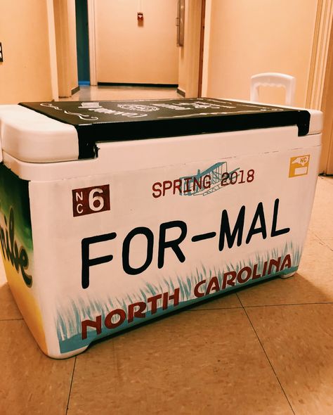 Frat Formal Coolers Mountains, Lake Formal Cooler, Mountain Weekend Cooler Ideas, Painted Coolers For Guys Formal, Savannah Georgia Frat Cooler, Tke Cooler Ideas, Beach Formal Cooler, Sae Cooler Ideas, Frat Cooler License Plate