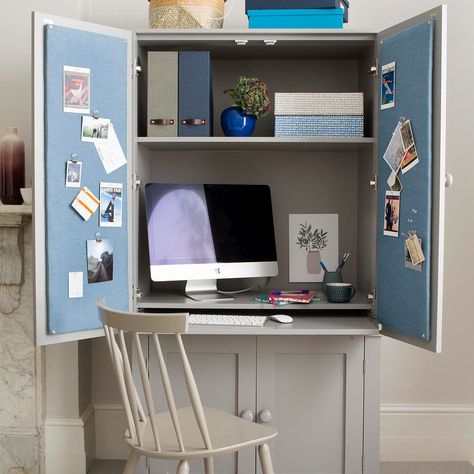 Hideaway Computer Desk, Small Home Office Ideas, Hidden Desk, Tiny Home Office, Office Images, Small Home Offices, Work Space Organization, Desk Areas, Home Office Ideas