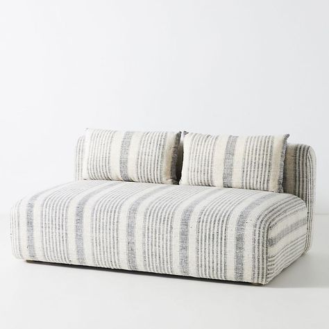 Patterned Sofas Add Depth, Evoke Praise, and—Yes—Conceal Stains Pretty Pegs, Ikea Ivar Cabinet, Ikea Ivar, Armless Sofa, Comfy Sofa, Corner Chair, Armless Chair, Cotton Rug, Seating Arrangements