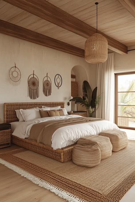 ♥ Are you looking to refresh your home bedroom with a touch of boho style? Dive into the inviting ambiance of this dark and modern boho bedroom, perfect for those seeking minimalist and colorful decor ideas. Get inspired by the moody and cozy atmosphere of this western-inspired space. #bohobedroom #homedecor #modern #minimalist #moody #colorful #cozy #dark #western #bohodecor #vintage 🌿 Boho Luxury Interior, Dark Boho Minimalist, Boho Bedroom Design Ideas, Boho Clean Bedroom, Western Chic Home Decor, Bedroom Bali Style, Boho Hotel Room, Boho Luxe Bedroom, Tulum Bedroom