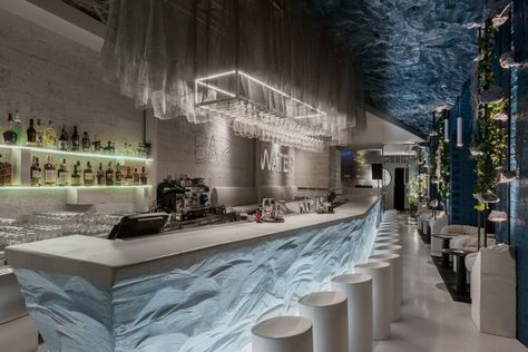 » WATER Moscow Rooftop Restaurant Design, Small House Elevation Design, Ceiling Design Bedroom, Public Places, Cafe Interior Design, Pool Bar, Hospitality Design, Bar Lounge, Restaurant Interior