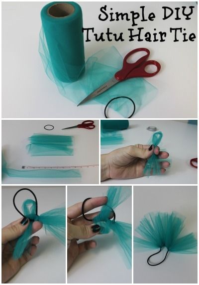 Pompom Bows Diy, Hair Tie Tutorial, Tie Tutorial, Hair Ties Tutorial, Shoe Organization Diy, Hair Craft, Tulle Crafts, Dance Crafts, Teen Crafts