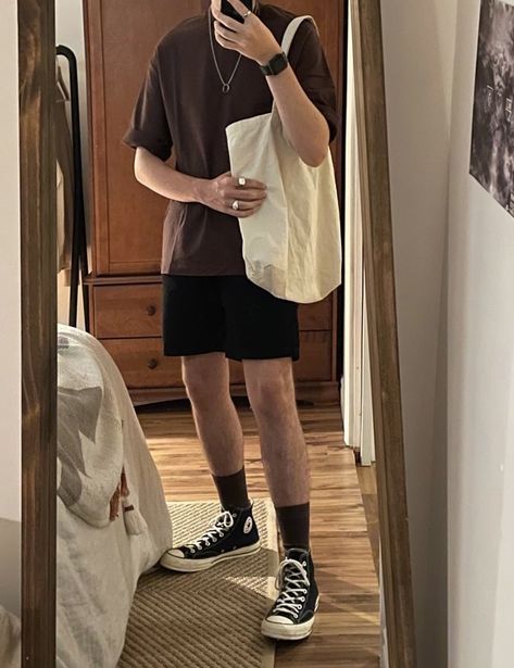 Boys Outfit Ideas Summer, Trendy Boy Outfits Summer, Softboy Outfits Summer, Clean Boy Outfits, Masc Outfits Summer, Aesthetic Brown Outfits, Tumblr Thoughts, Outfits For Males, Ftm Fashion