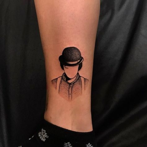 Stanley Kubrick Tattoo, Kubrick Tattoo, Cinema Tattoo Ideas, Clockwork Orange Tattoo, Cinema Tattoo, Clockwork Tattoo, Tattoo Tour, Alex Delarge, Internet Fame