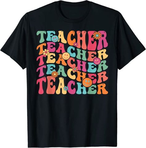 Retro Groovy Teacher Inspirational Happy Back to School T-Shirt Teacher Quotes Funny, School Costume, Teacher Summer, Teacher Team, Sped Teacher, Teacher Outfit, Retro Groovy, Quote Tees, Teacher Quotes