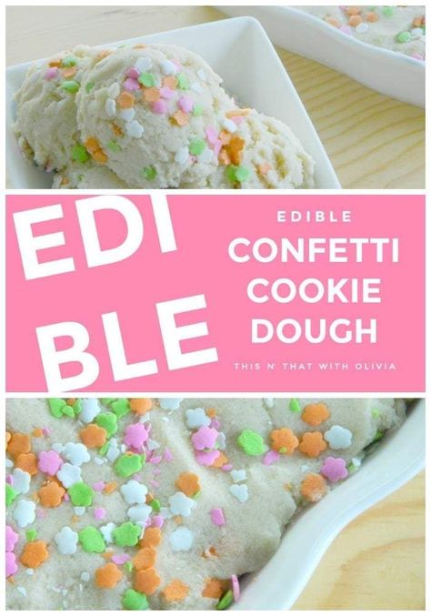 Edible Confetti Cookie Dough Confetti Cookie Dough, Chocolate Chip Cookie Dough Recipe, Edible Confetti, Confetti Cookies, Things To Do In Dallas, Edible Cookie Dough Recipe, Cookie Dough Recipe, Sugar Dough, Raw Cookie Dough