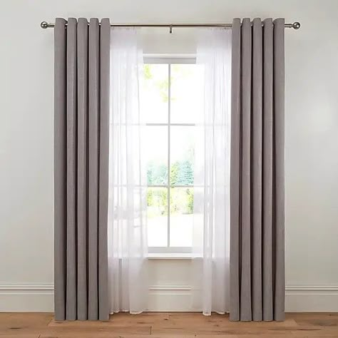 Long Curtains Living Room, Layered Curtains, Curtain Styles, Plain Curtains, Stylish Curtains, Voile Curtains, Long Curtains, Modern Curtains, Home Curtains