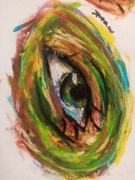 Eyes Chalk Pastels Art Ideas, Wax Crayon Art, A Simple Drawing, Chalk Pastel Art, Dibujo Simple, Crayon Drawings, Eye Eye, Wax Crayons, Doodle Art Drawing