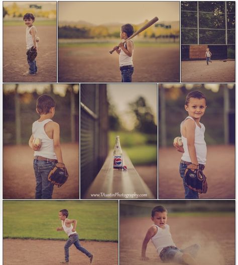 Boys Sports Mini Session Photography, Baseball Portraits, Baseball Photoshoot, Camp Photography, Baseball Poses, Ball Pictures, Softball Pics, Simple Photos, Toddler Pictures